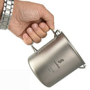 750ml Titanium Pot with Handle Camping Cookware Water Cup Tea Coffee Mug