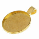 50Pcs Round Charms Pendants Blanks Sockets For 25mm Cabochons Necklace Craf
