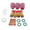 17pcs TIG Gas Lens Back Cap Collet Body Kit Fit TIG Welding Torch WP17/18/26