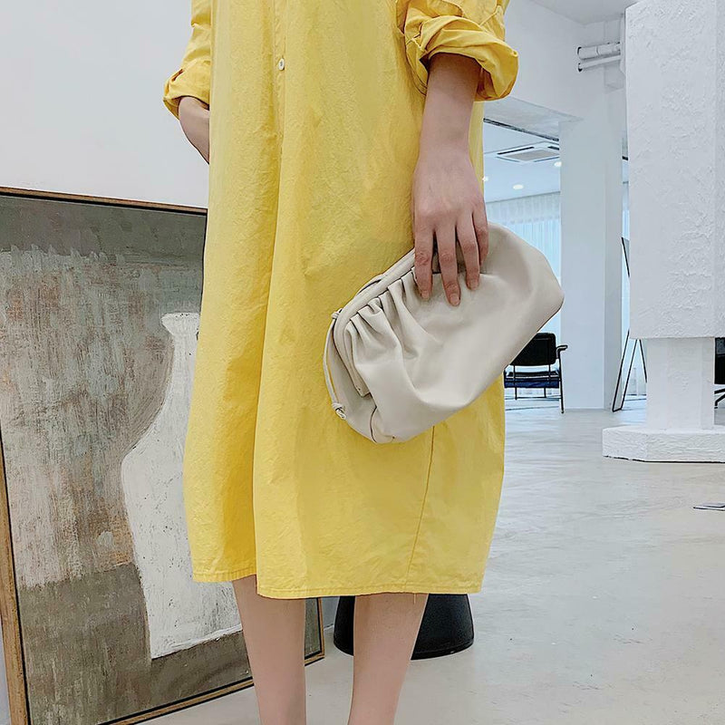Fashion Women Shoulder Crossbody Bag PU Leather Solid Color Clutch (White)