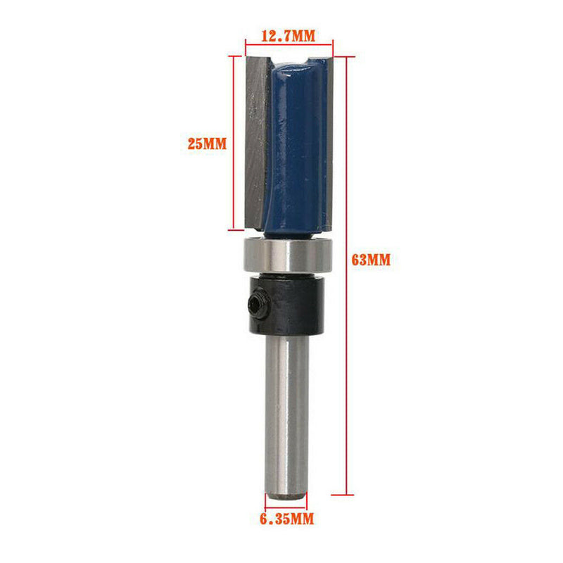 1/2" Shank Dia 1/4" Mortise Template Trim Flush Router Bit Cutter 25mm