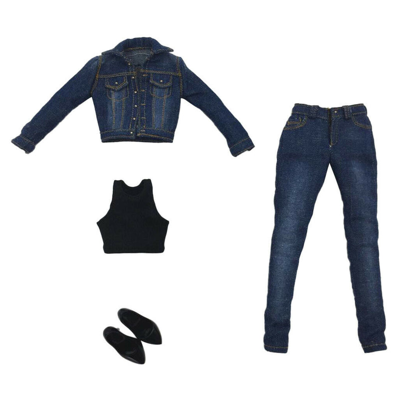 1/6 Scale Denim Clothing Female Modern Lady Clothes Set for 12" Figures Body