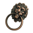 Lion Head Design Cabinet Drawer Dresser Cupboard Drop Ring Handle _Copper