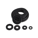 600Pcs Black Nylon Rubber Flat Washer Assortment Kit for M2 M2.5 M3 M4 M5 M