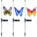 Solar Garden Lights Outdoor - 3 Pack Solar Stake Light With Fiber Optic But