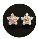 Women Girls Fashion Cute Crystal Rhinestone Elegant Snowflake Ear Studs Earrings