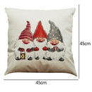 Retro Christmas Print Pillow Case Linen Pillowslip Sofa Cushions Cover (A)