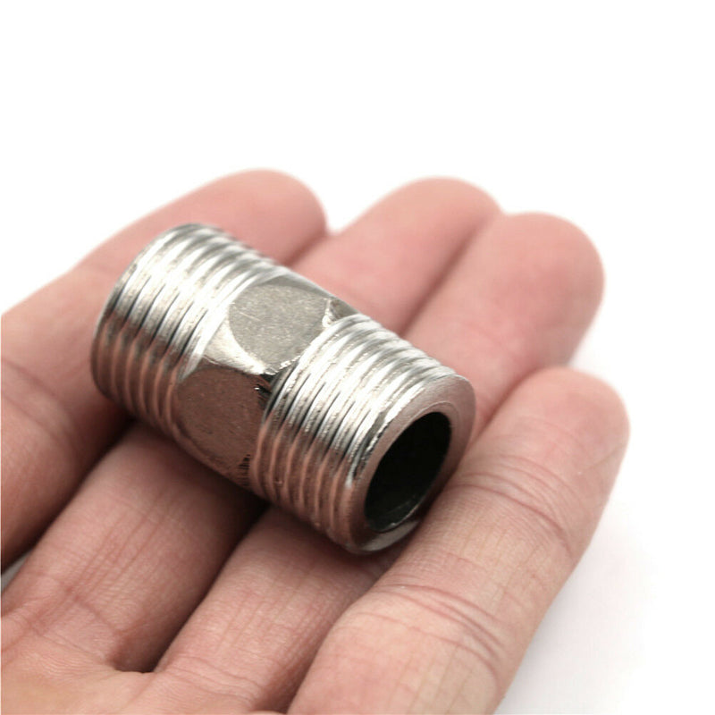 1/2" Male x 1/2" Male Hex Nipple SS 304 Threaded Pipe Fitting NPT kC3CG