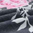 Womens Dark Gray Pullover Long Sleeve Floral Hoodies Coat Sweatshirt W/ Pocket