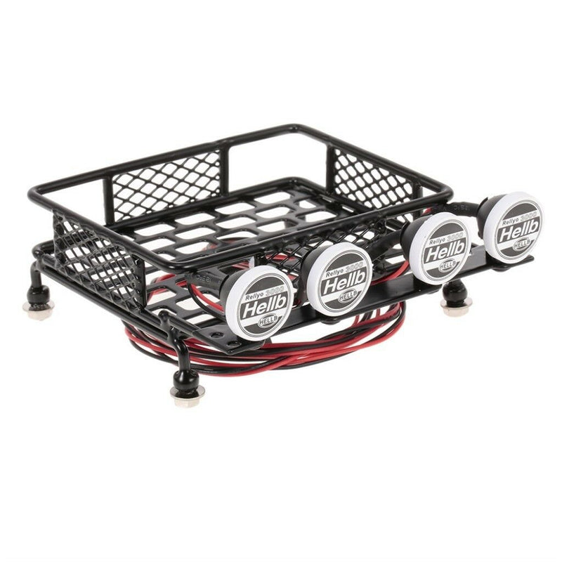 RC 1/10 Roof Luggage Rack LED Light Bar ( 2White 2Red ) for CC01 Axial SCX10