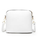 Leopard Hit Color Messenger Bag Women PU Leather Shoulder Handbag (White)