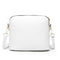 Leopard Hit Color Messenger Bag Women PU Leather Shoulder Handbag (White)