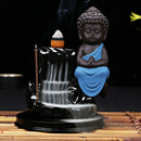 Small Buddha Backflow Incense Burner Cone Incense Holder DIY Decor Blue