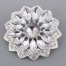 Sparkly 5.8cm Floral Alloy Crystal Rhinestone Shank Buttons Sewing Crafts
