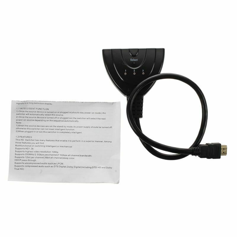High Performance HDMI 3-In 1-Out (3 to1) HDMI Auto Switch with 1.5 ft. Cabl U8F9