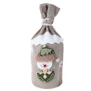 Cute Snowman Christmas Red Wine Bottle Cover Bag Table Dinner Decor (Beige)