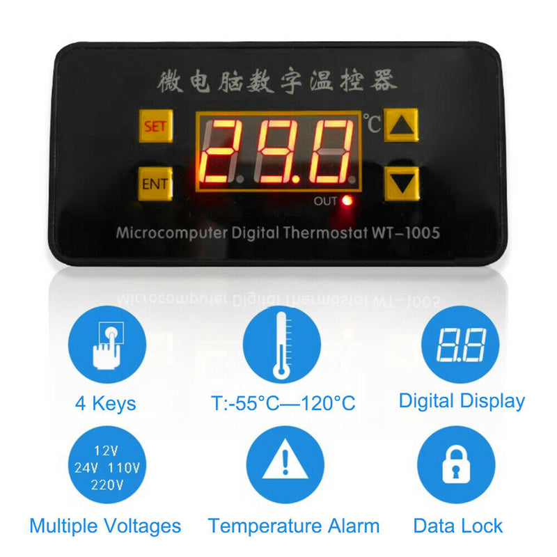 WT-1005 Microcomputer Temperature Controller Adjustable Digital Thermostat