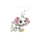 Women Elephant Hook Earrings Rhinestone Inlaid Dangle Drop Jewelry Gift Deluxe