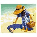 16x20 inch Cute Girl Paint By Number Kit DIY Acrylic Oil Lovely Painting on D5G6