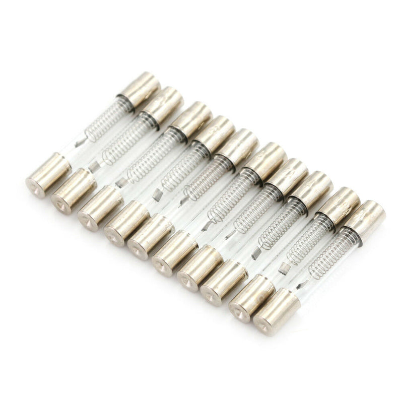 10Pcs 6 x 40mm Axial Glass 800mA 0.8A 5KV Fuse Tubes for Microwave Oven J Gw