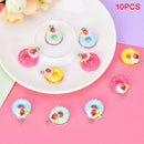 10Pcs/Set Mini Food Doughnut Pendants DIY Decoration Charms Jewelry Findi ME