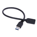 13inch Super Speed USB 3.0 Type A Male to Female BLACK Extension Cable