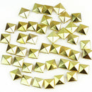 100pcs 12mm 4 Prongs Golden Metal Pyramid Spots Rivet Spike Studs For Bags VFN
