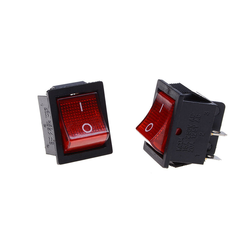 2x/Lot Red 4 Pin Light On/off Boat Button Switch 250V 15A W Nw