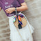 Women's straw bag Crossbody bag Woven bag Summer leisure bag Small round si H7S4