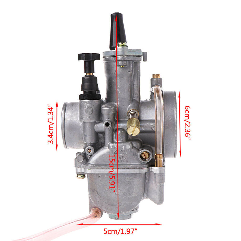 Universal 24mm Motorcycle Carburetor For Keihin Carb PWK Mikuni With Power Jet