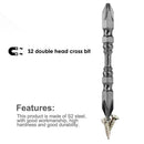 10pcs Double Head Cross Screwdriver Bits PH2 Phillips Screw with Magnetic