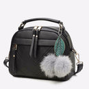 Women Messenger Handbag Shoulder Bag PU Leather Satchel Sling Bag/Black A