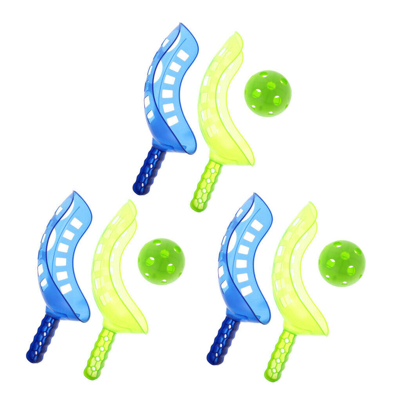 3Pairs Plastic Air Scoop Ball Toss and Children Kid's Garden Fun Sport Toys