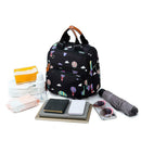 Mummy Balloon Printed Diaper Bag Waterproof Maternity Baby Backpack (Black)