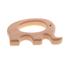 2pcs Handmade Natural Wood Baby Teether Wooden Animal Elephant Bird Shape