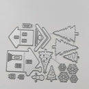 Christmas House Tree Metal Cutting Dies Card Paper Album Scrapbooking Embossing
