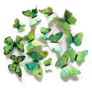 12pcs PVC Butterfly Wall Stickers Wedding Party Butterflies  Deco Green A