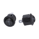 5 Pcs SPST Black Button On/Off Round Rocker Switch AC 6A/125V 3A/250V