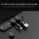 Magnetic Cable Clip Base Organizer Wire Cord Management Winder Line Holder Black
