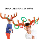 2pcs Inflatable Reindeer Antlers Hat Christmas Toss Toys with 12x Rings Kit