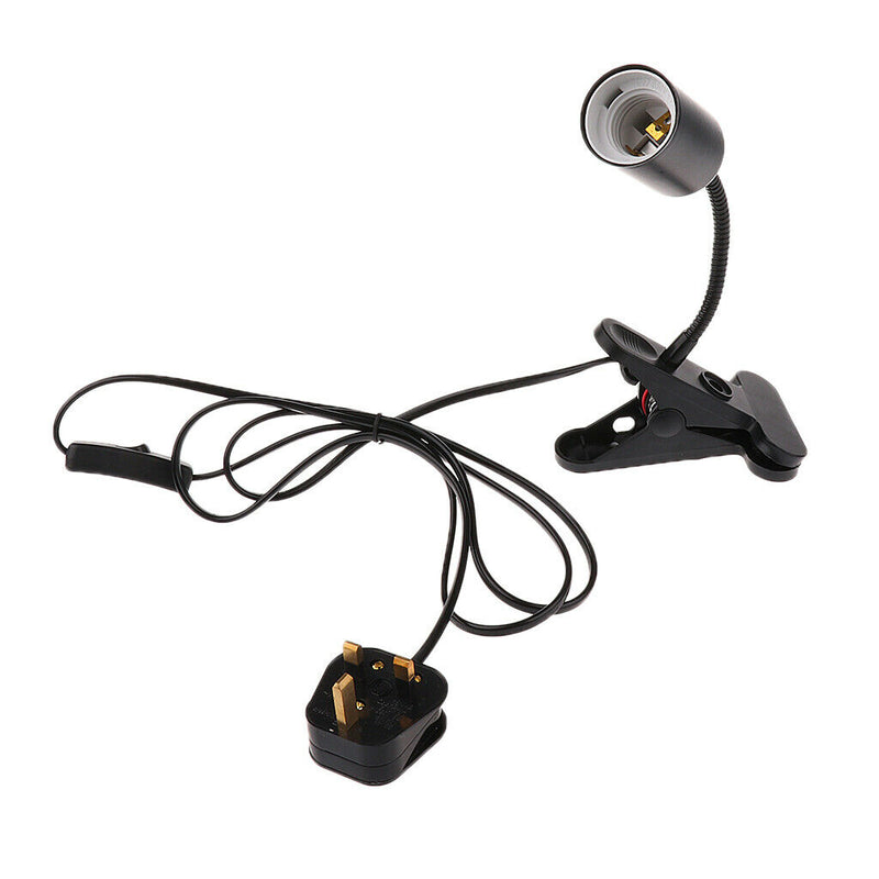 E27 Reptile Lamp Holder & 100W Ceramic Infrared Light Bulb Pet Basking Light