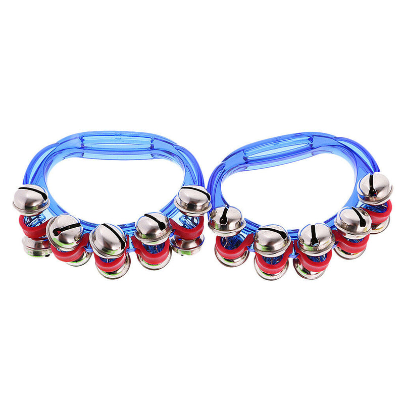2x Music Percussion Hand Held Drum Tambourine 10 Jingle Bells Random Color