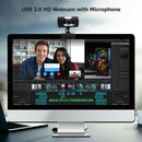 USB 2.0 HD Webcam 360 Rotatable Clip-on Web Camera with Microphone for PC