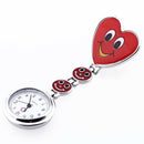 Red Heart Shape Quartz Movement Nurse Brooch Fob Tunic Pocket Watch L4B3