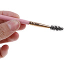 Pro makeup tools wooden handle double eyebrow brush + eyebrow comb brus â„–[