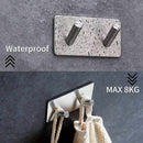 2 Pack of Self Adhesive Hooks, Towel Rail, Hat Towel Robe Coat Stick-up Sta