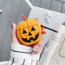 Novelty Halloween Pumpkin Silicone Cover Case For Airpods Bluetooth Earphone WJ