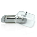 Butter Dish -Container With A Stainless Steel Tray Durable Plastic Cover  crispe