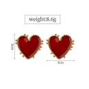 New Fashion Street Style Hyperbole Big Red Heart Stud Earrings For Women Go