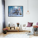 Diamond Painting Giant Snowman Next House Full Round Wall Picture 40x30cm